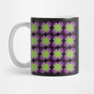 Purple and Green Retro Flower Pattern Mug